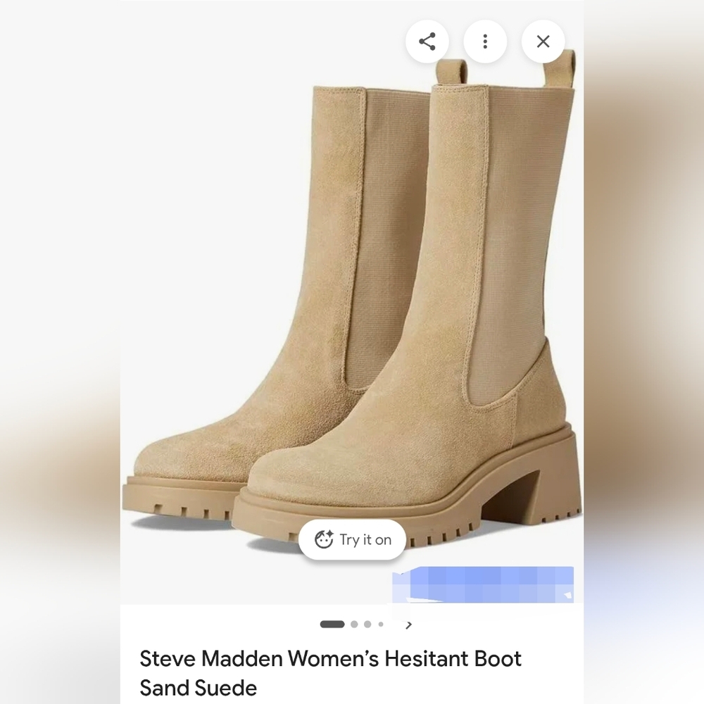 Steve Madden Hesitant Boot In Sand Suede - Picture 8 of 8